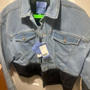 Mugler Blue and Black Jean Jacket